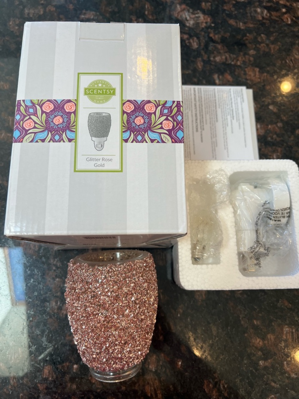 Scentsy Glitter Rose Gold mini plug in warmer